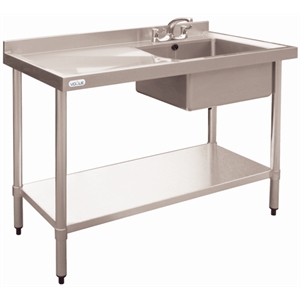 Stainless Steel Prep Table With Single Sink