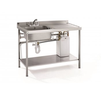 Stainless Steel Prep Table With Sink Instant Hot Water Unit