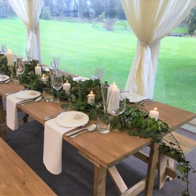 Rustic Trestle Table 6ft x 2'9ft