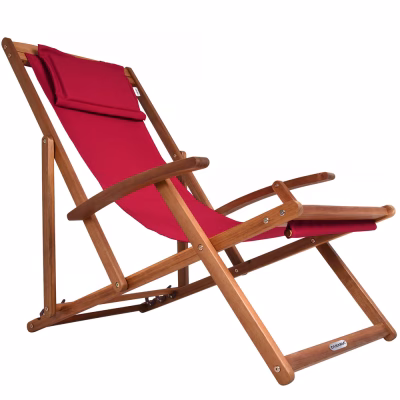 Deck Chair Red Acacia Wood