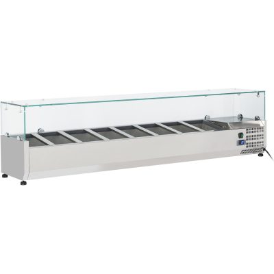 Refrigerated Servery Prep Top 1600mm 7xGN1/3 Glass cover